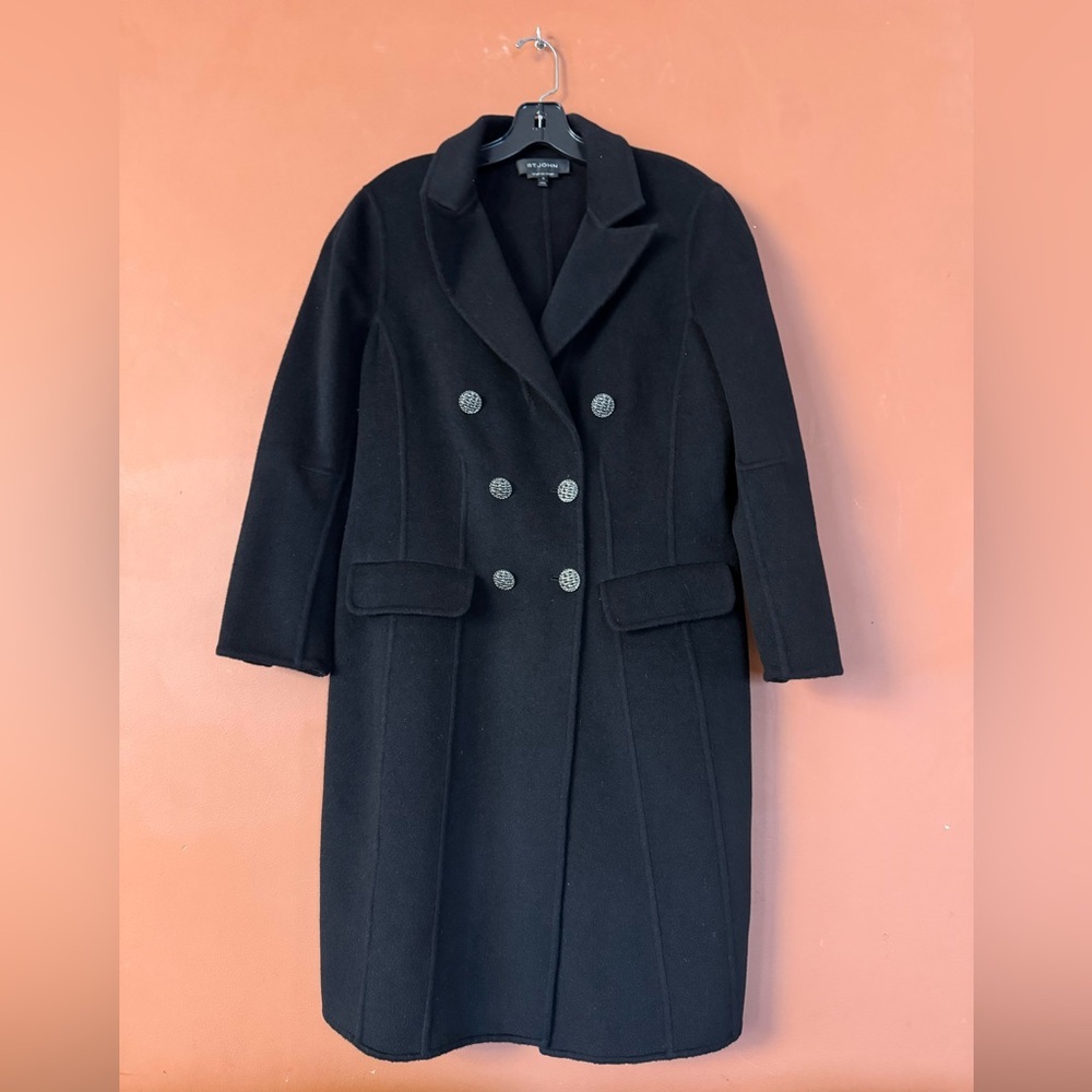 St. John Wool Cashmere coat sewn by hand 
size 10